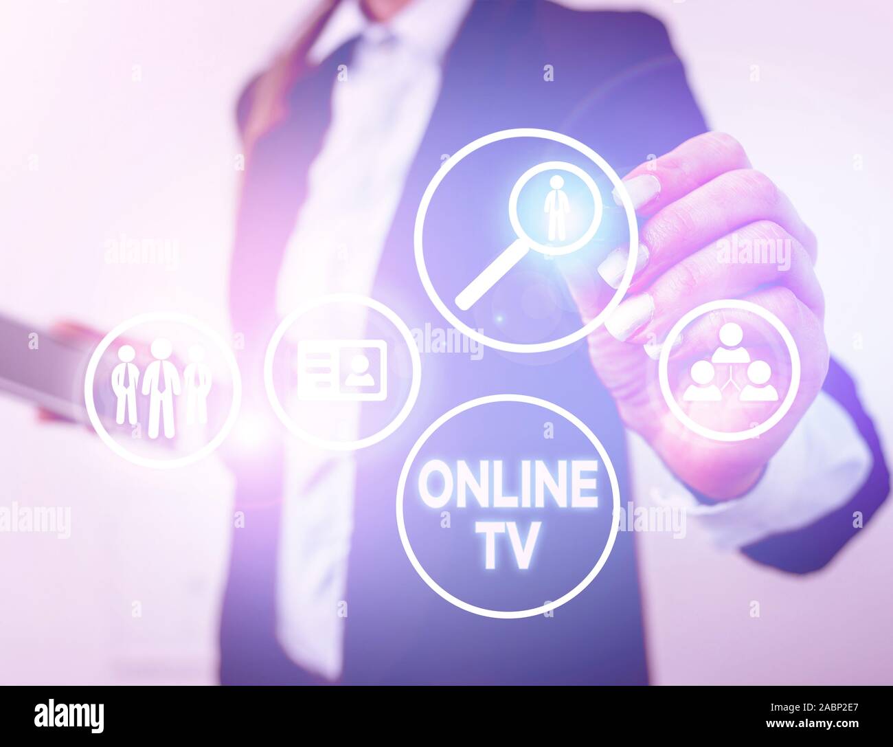 Handwriting text Online Tv. Conceptual photo a television production broadcast in realtime as events happen Stock Photo