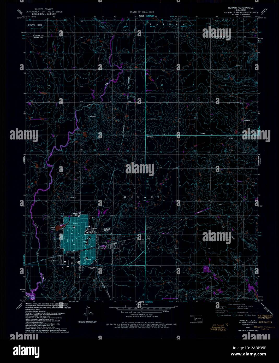 Map of hobart oklahoma hires stock photography and images Alamy