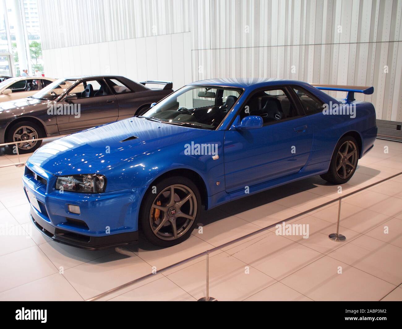 Yokohama Japan July 2nd 19 00 Nissan Skyline Gt R V Spec Ii One Of The Cars Exhibited At The Nissan Global Headquarters Gallery Stock Photo Alamy
