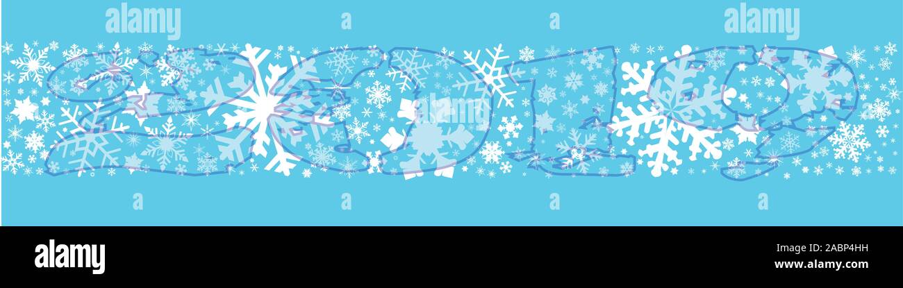 A banner of christmas snowflakes on a light blue background for 2019 ...