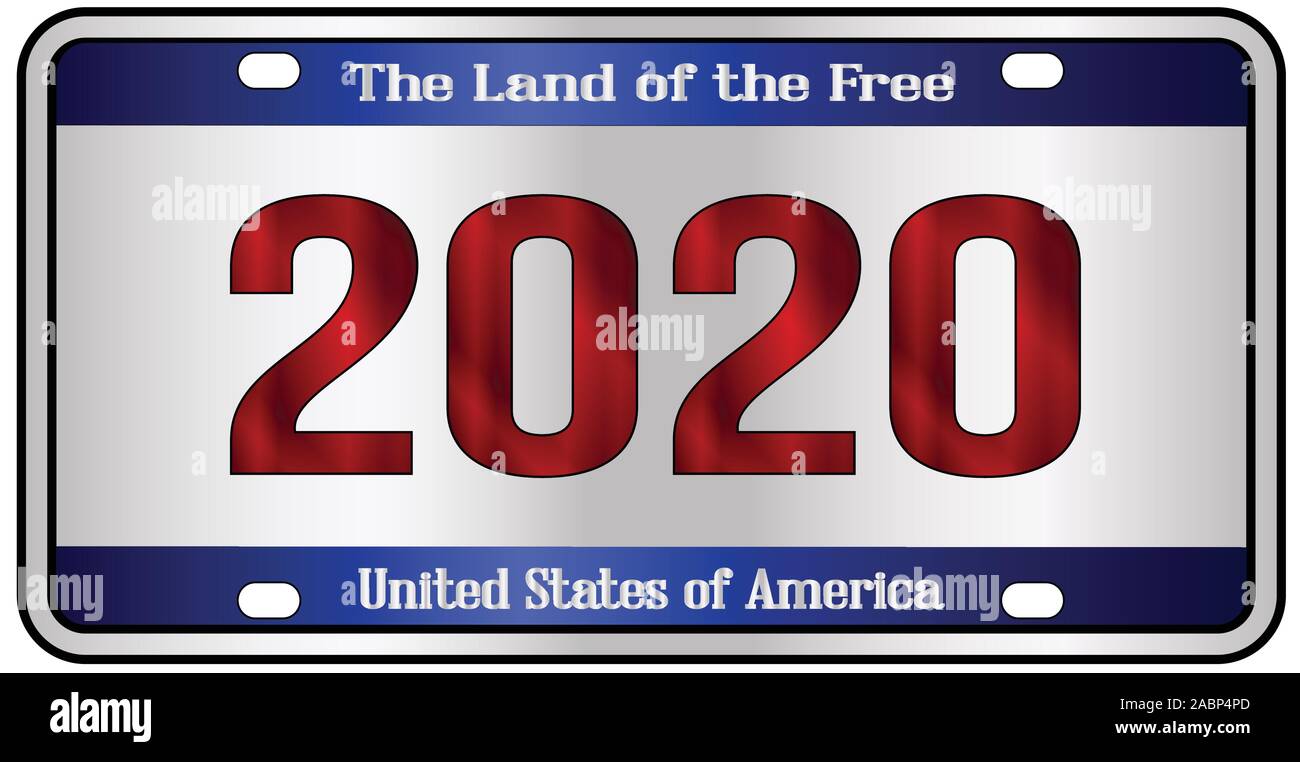 Download 2020 New Year United States Of America Land Of The Free License Plate Mockup Spoof Over A White Background Stock Vector Image Art Alamy
