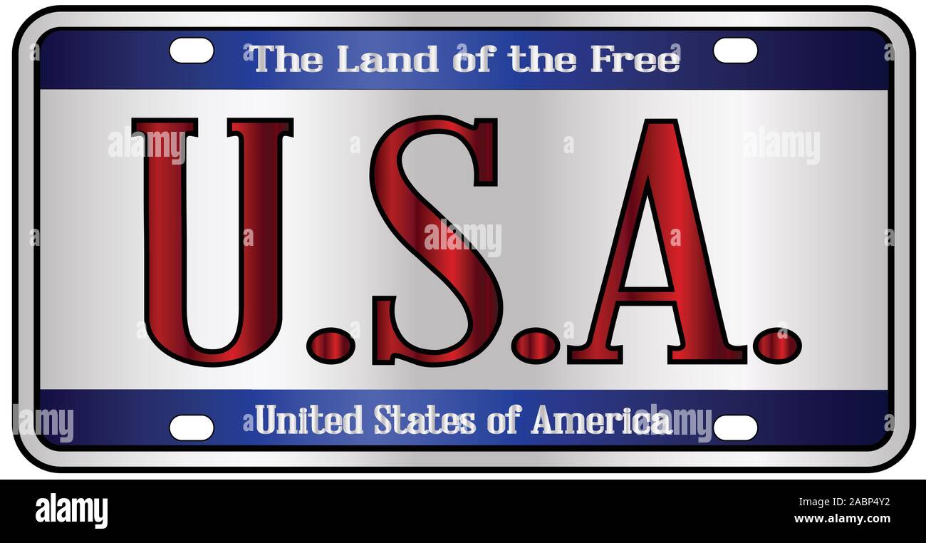 Download United States Of America Land Of The Free License Plate Mockup Spoof Over A White Background Stock Vector Image Art Alamy