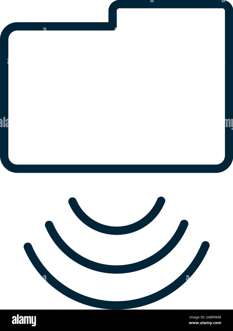 folder file wifi internet of things line icon vector illustration Stock ...