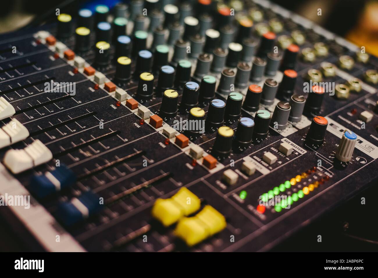 Audio mixer used by a DJ Stock Photo Alamy