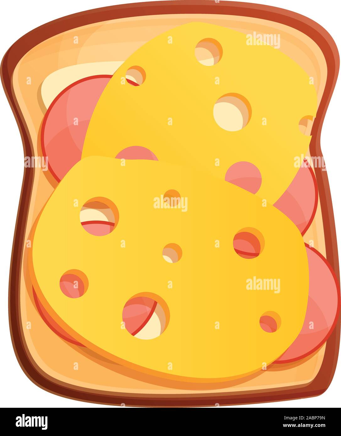 Toast cheese icon. Cartoon of toast cheese vector icon for web design