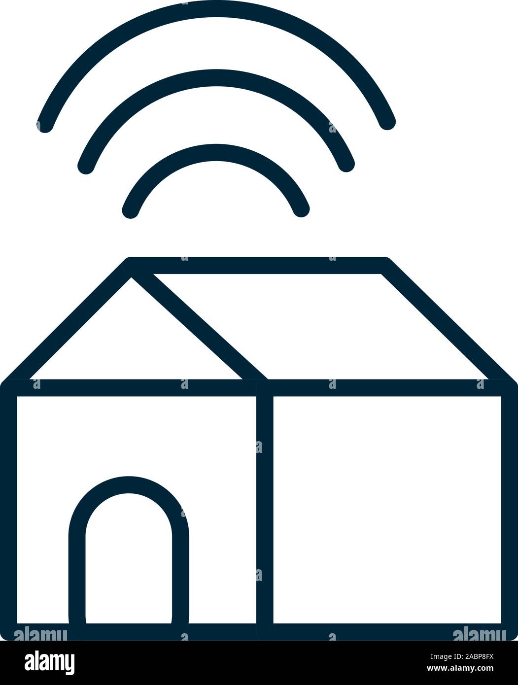smart house connection wifi internet of things line icon vector ...