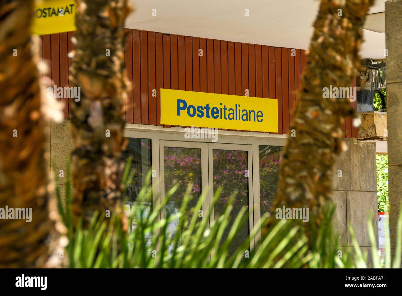 SORRENTO, ITALY AUGUST 2019 Sign over the entrance to the branch of