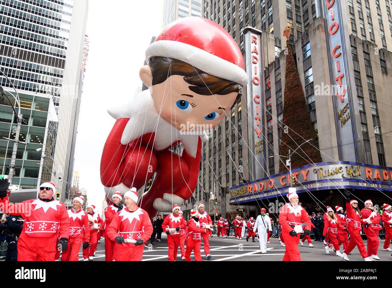 The Elf on the Shelf Scout Elf balloon at the Macy's Thanksgiving Day