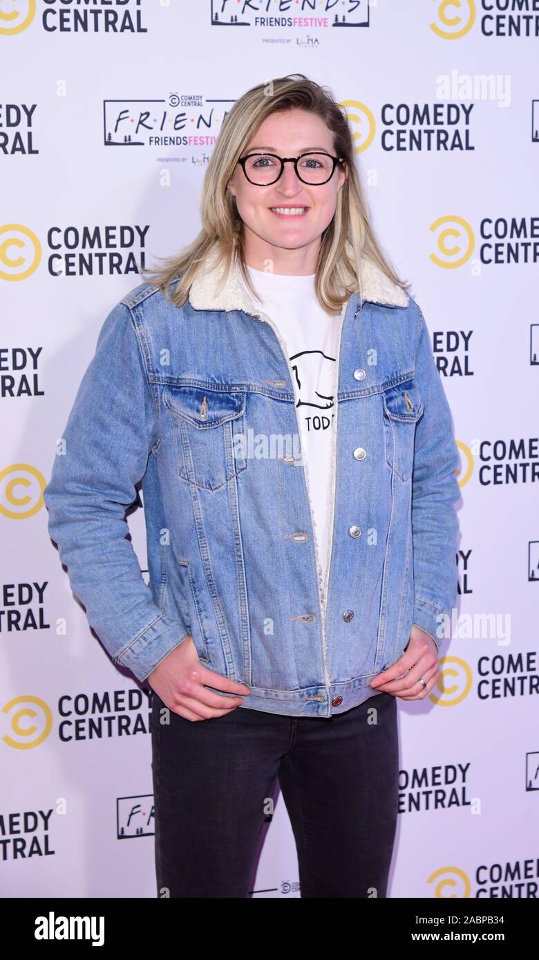 Ellen White arriving for the launch of Comedy Central UK FriendsFestive event celebrating the best seasonal moments from the Friends TV show at the Truman Brewery, east London. Stock Photo