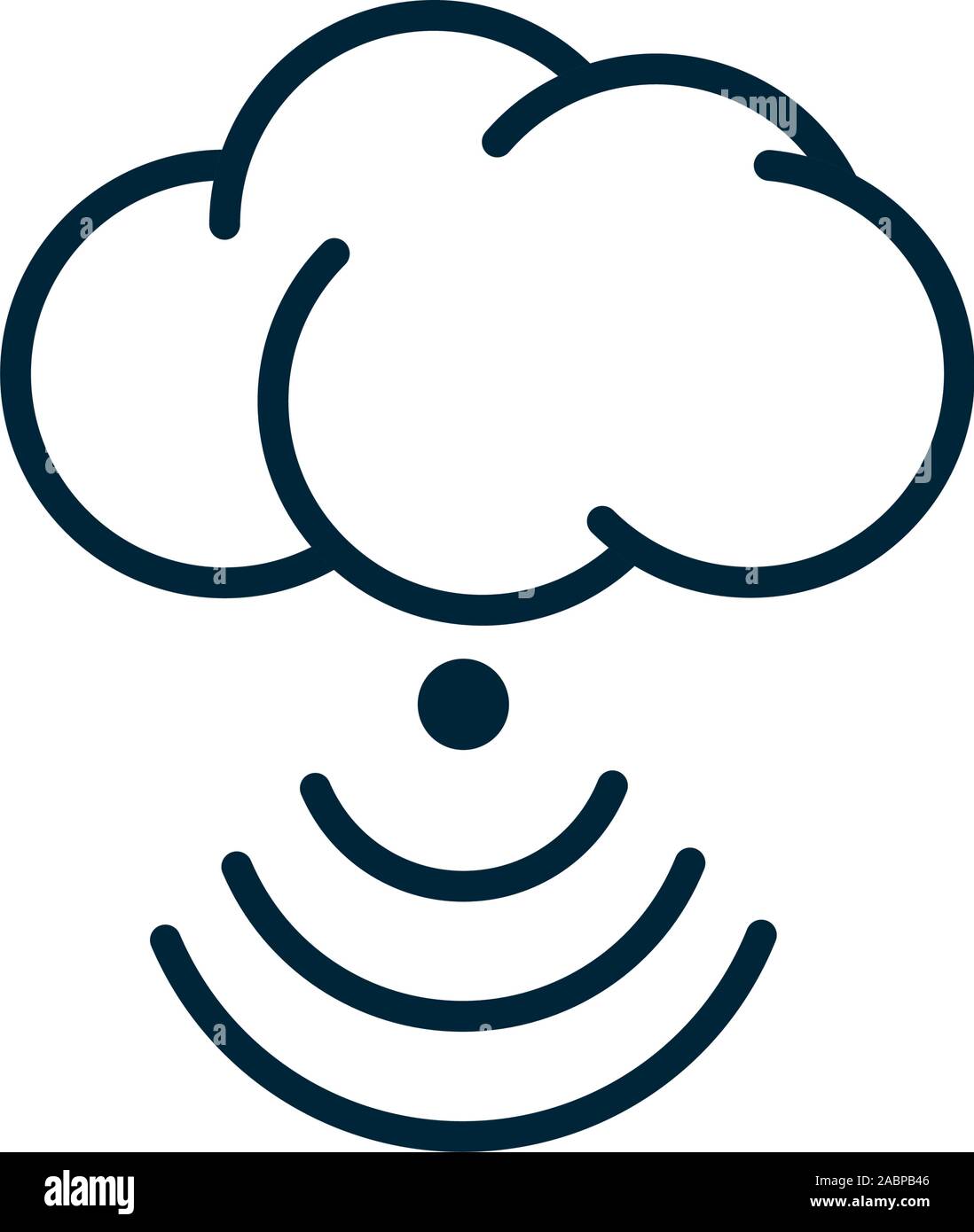 cloud computing connection internet of things line icon vector ...