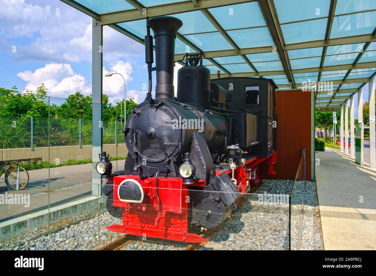 Narrow gauge locomotive Walhalla-Bockerl, Walhalla railroad, Regensburg, Upper Palatinate, Bavaria, Germany Stock Photo