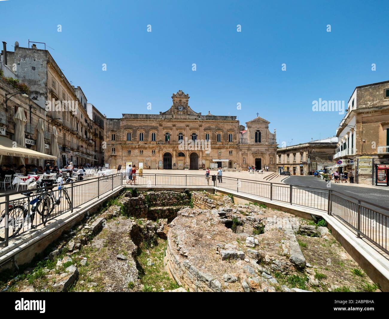 Historical ruins in the old town, mountain village, Ostuni, Apulia, Italy Stock Photo