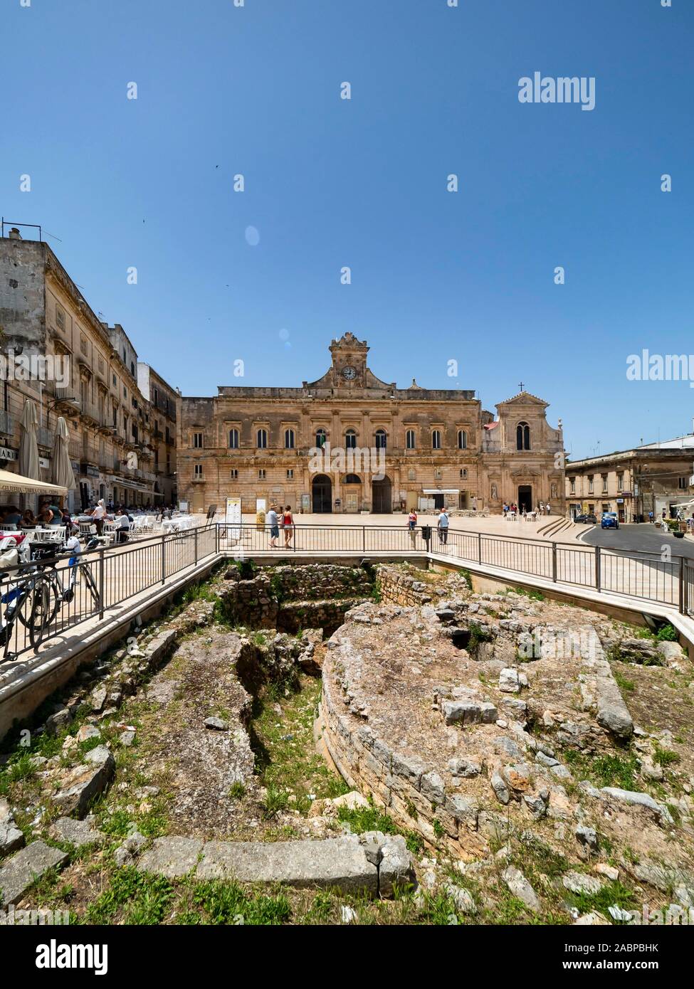 Historical ruins in the old town, mountain village, Ostuni, Apulia, Italy Stock Photo