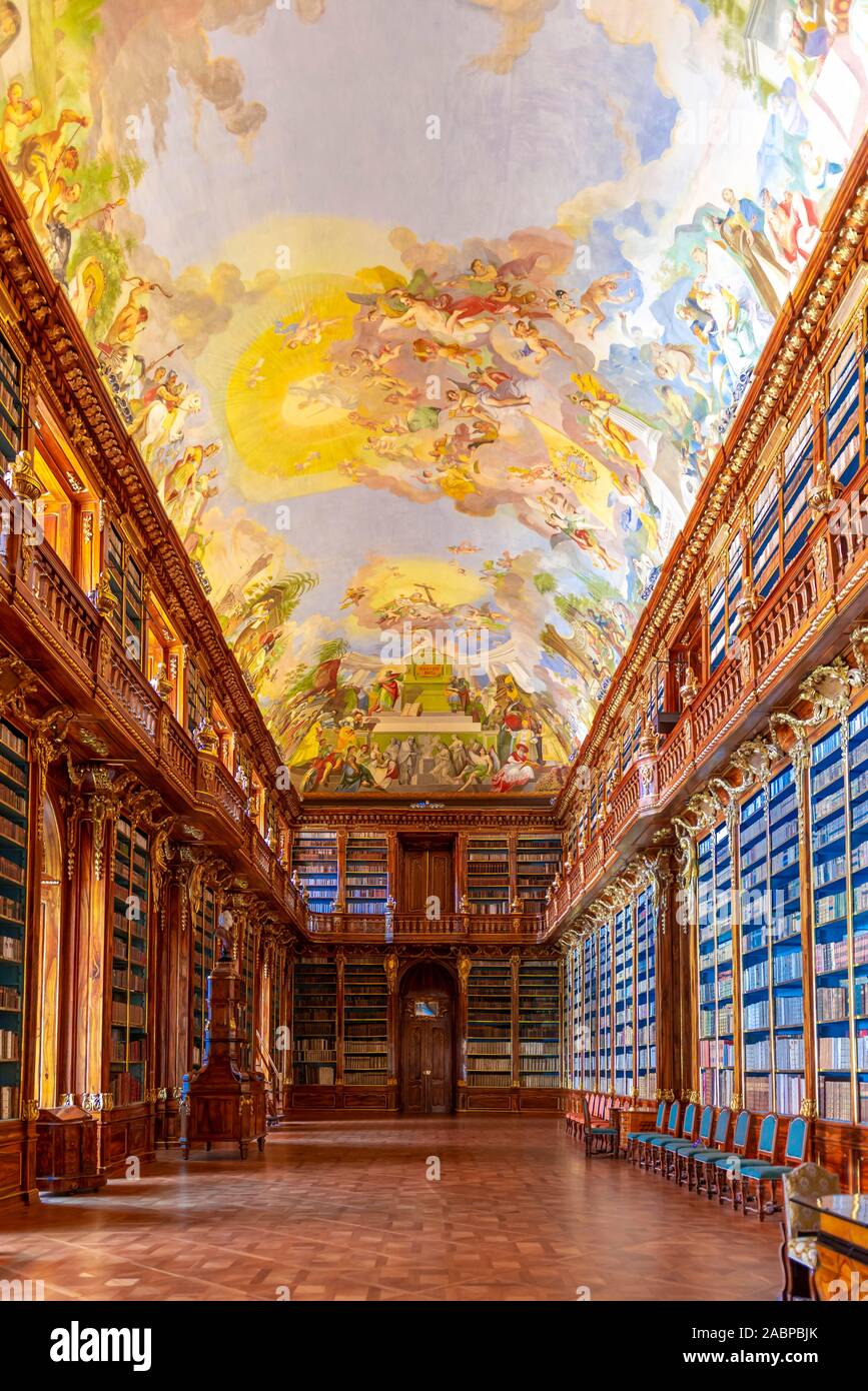 Philosophical Hall, Strahov Library, Strahov Monastery, Hradcany, Prague, Czech Republic Stock Photo