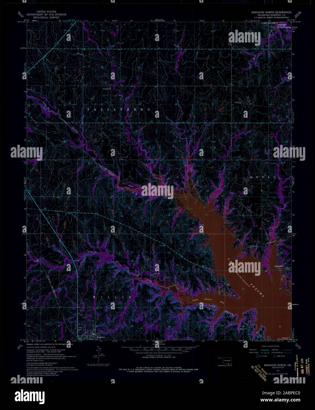 Map of kingston oklahoma hires stock photography and images Alamy