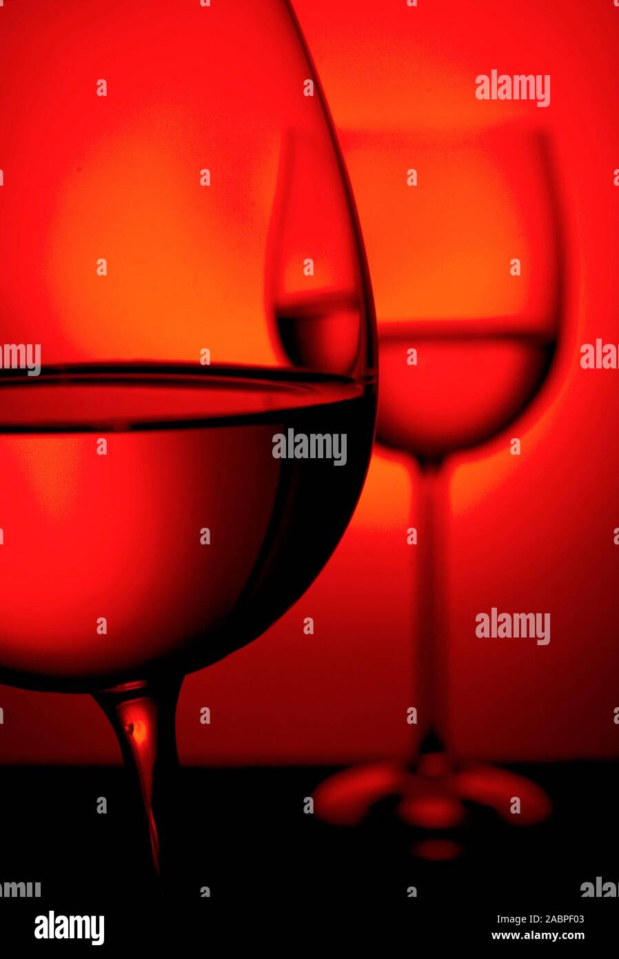 Weinglas - Rotwein Stock Photo