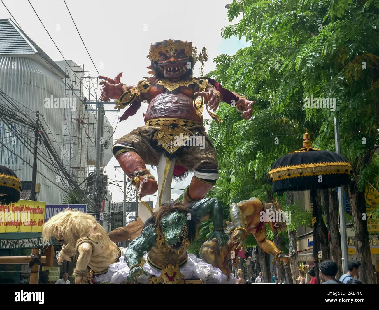 KUTA, INDONESIA - MARCH, 16, 2018: an ogoh-ogoh statue on a kuta street for the nyepi parade in bali, indonesia Stock Photo