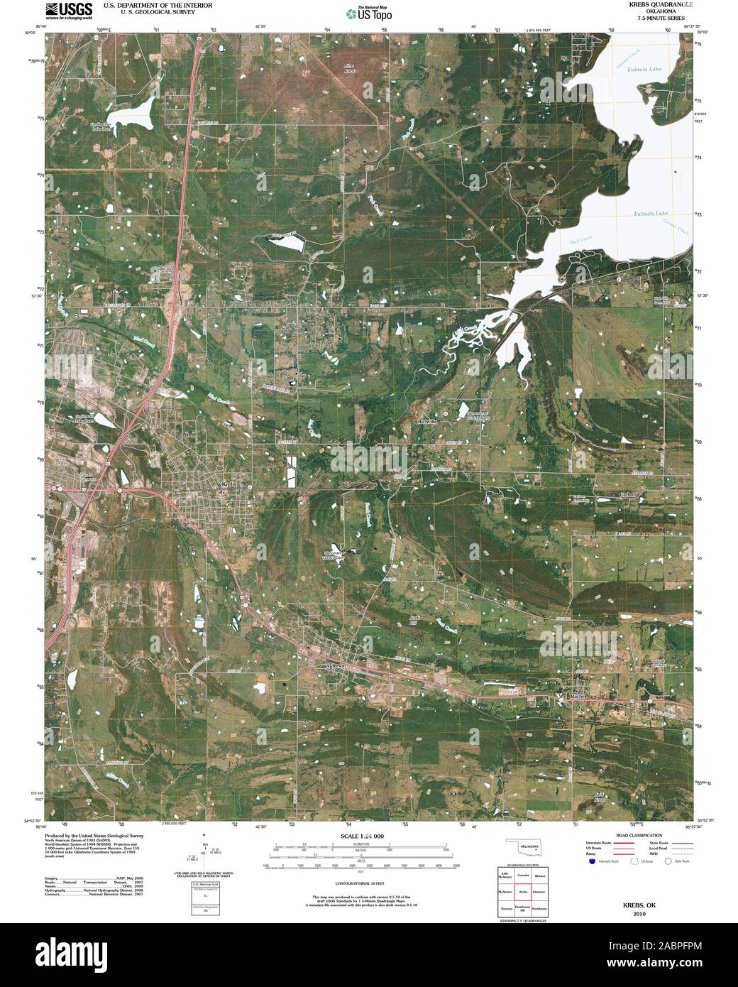 Map of krebs oklahoma hires stock photography and images Alamy