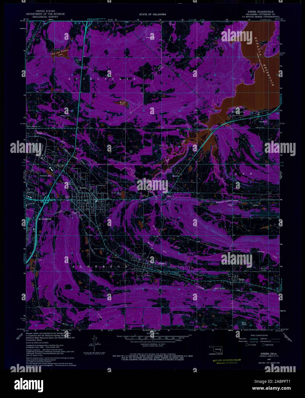 Map of krebs oklahoma hires stock photography and images Alamy