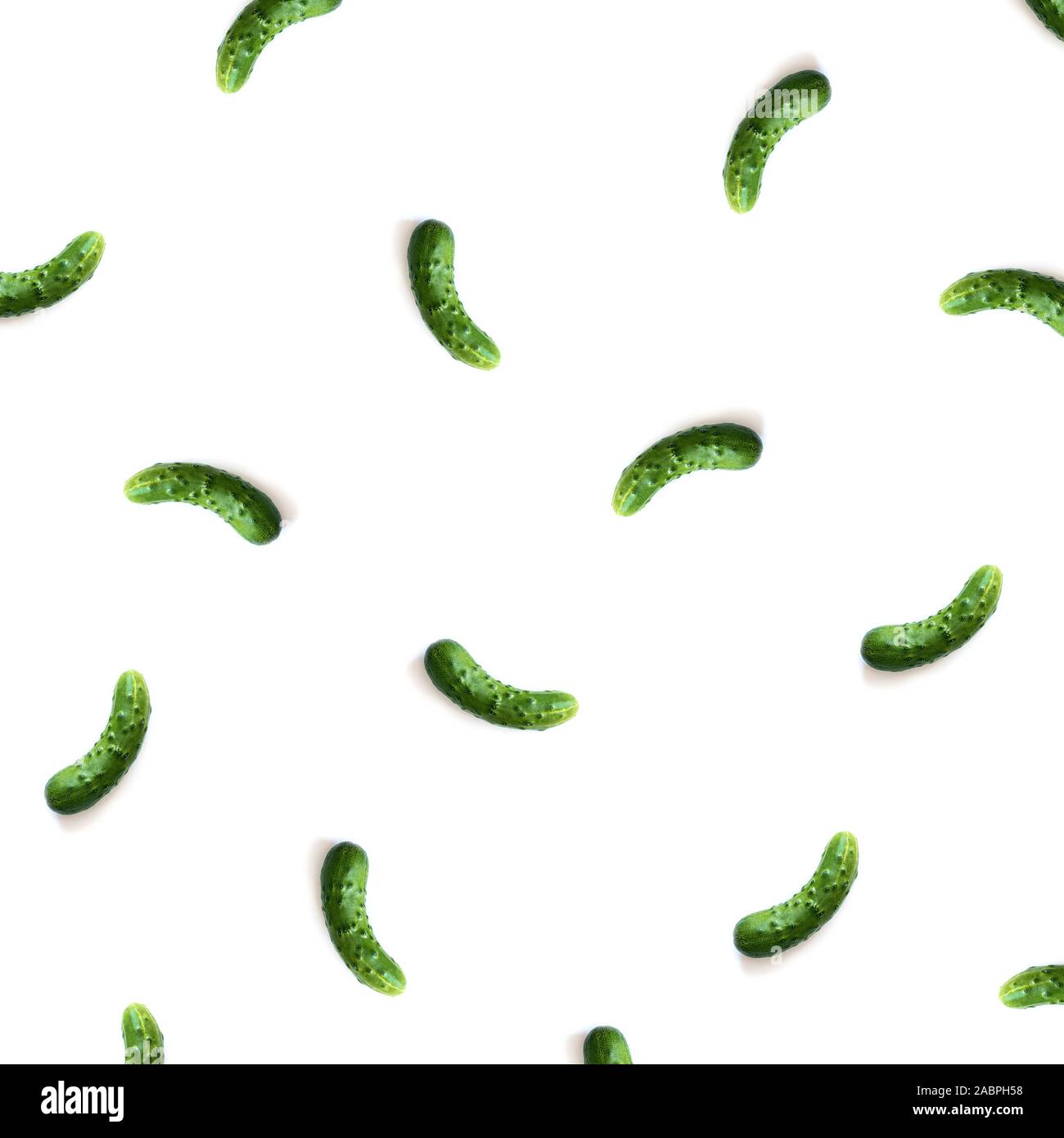 Pattern of cucumbers isolated on white background Stock Photo
