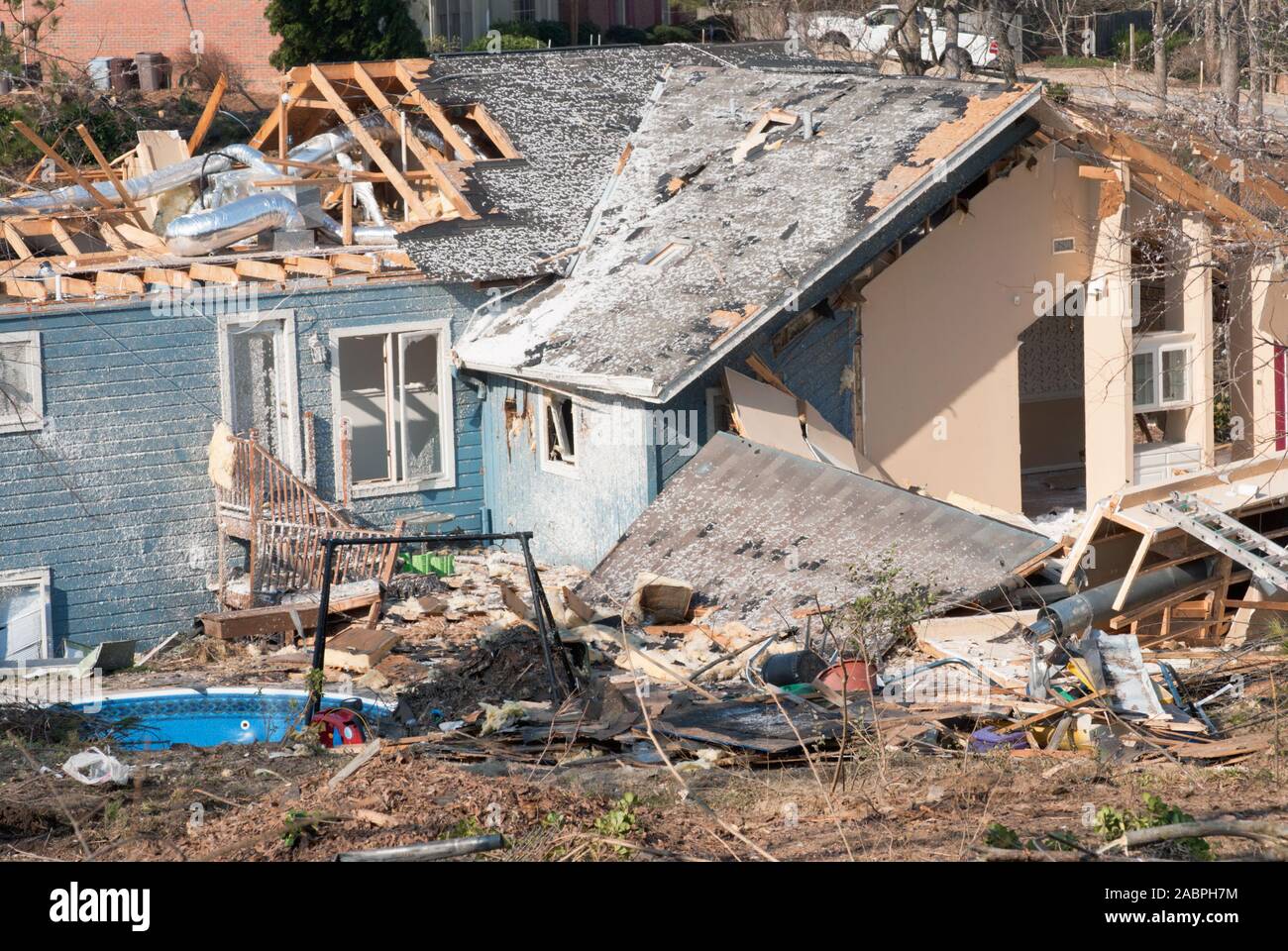 Tornado Destroying House