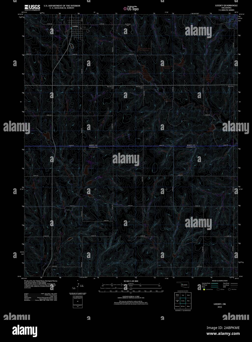 Map of leedey oklahoma hires stock photography and images Alamy