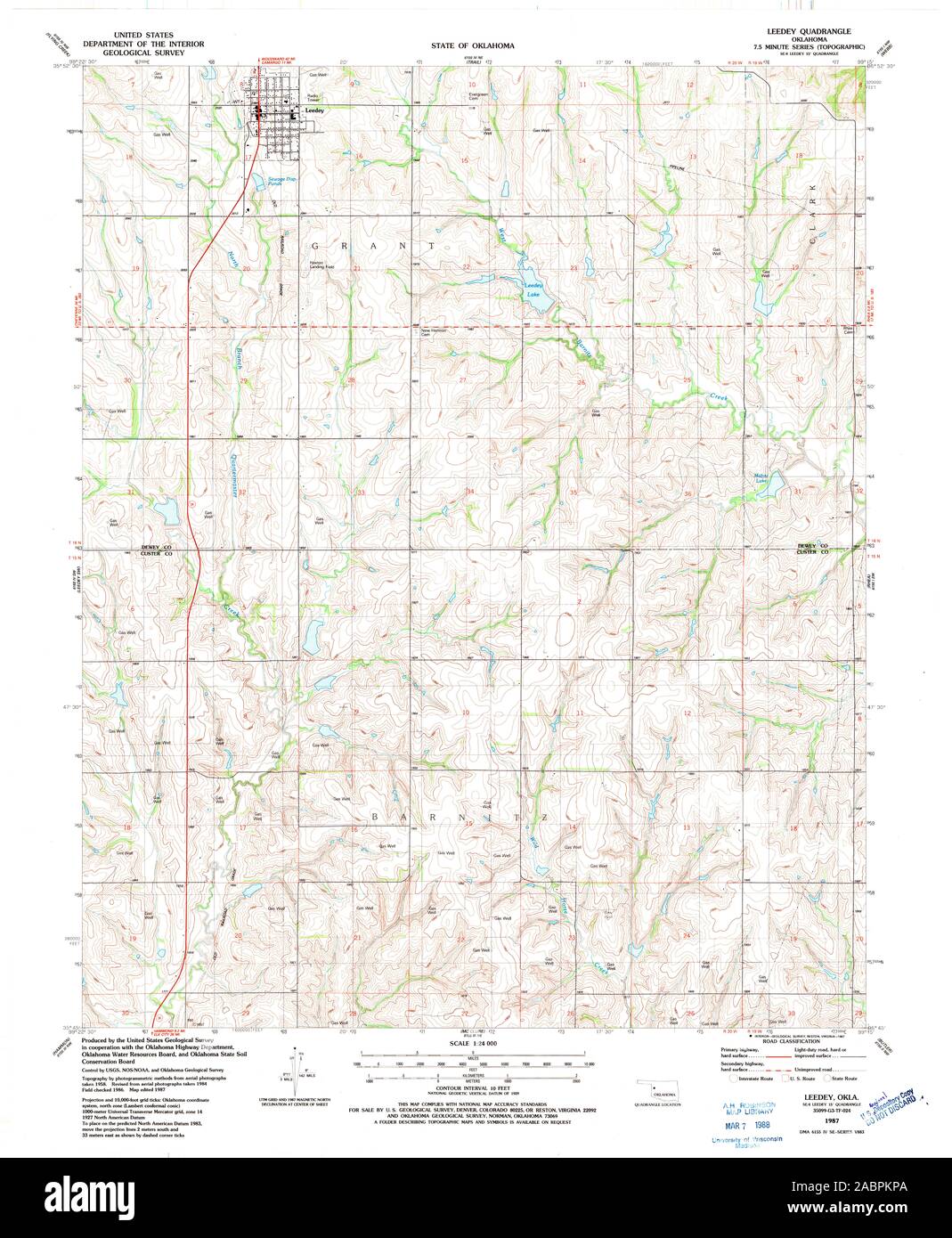 Map of leedey oklahoma hires stock photography and images Alamy