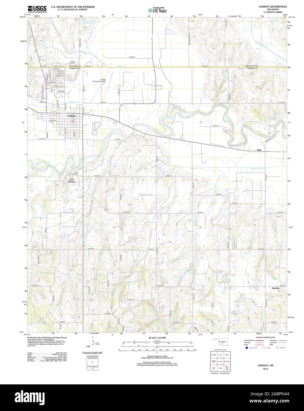 Lindsay oklahoma map hires stock photography and images Alamy