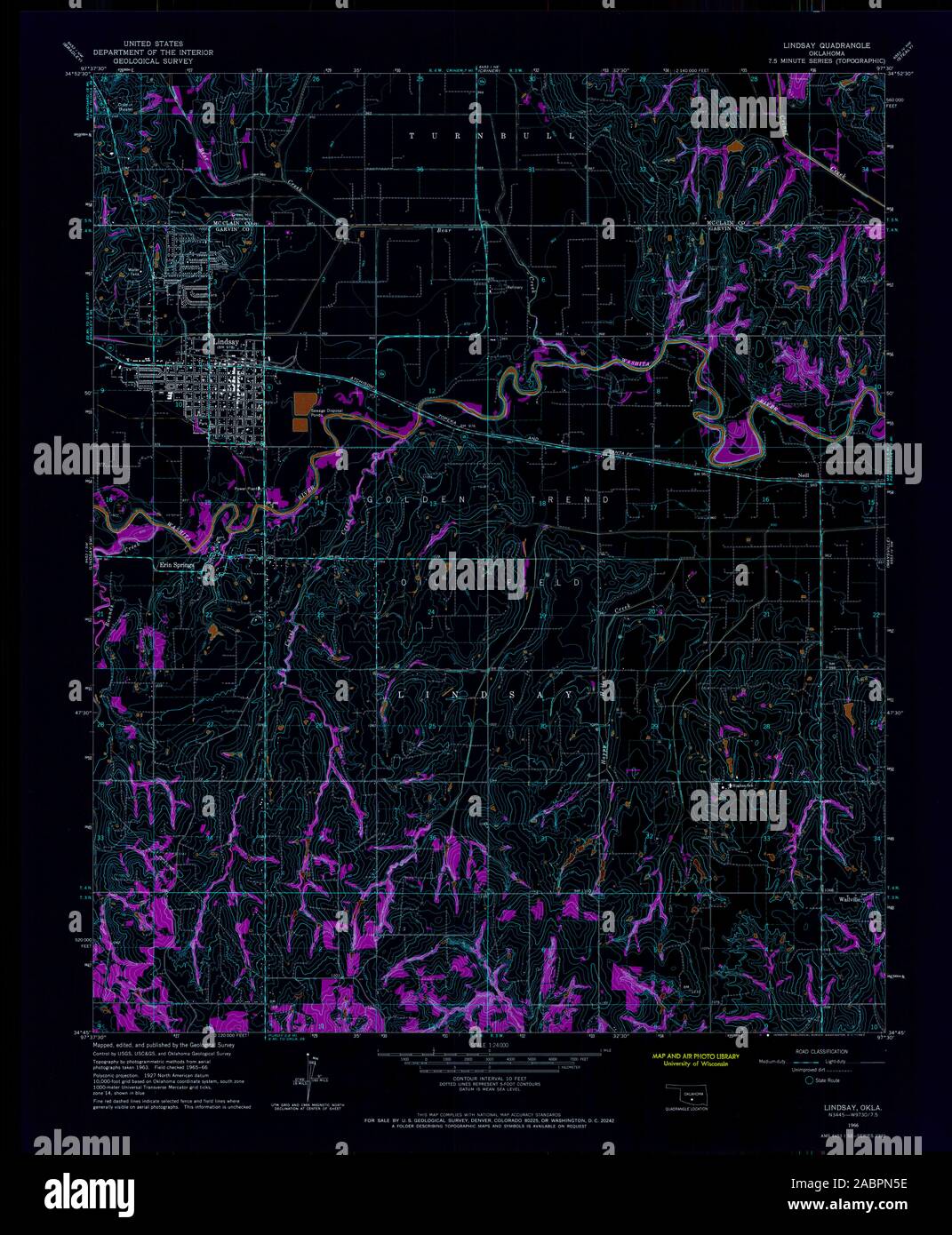 Lindsay oklahoma map hires stock photography and images Alamy