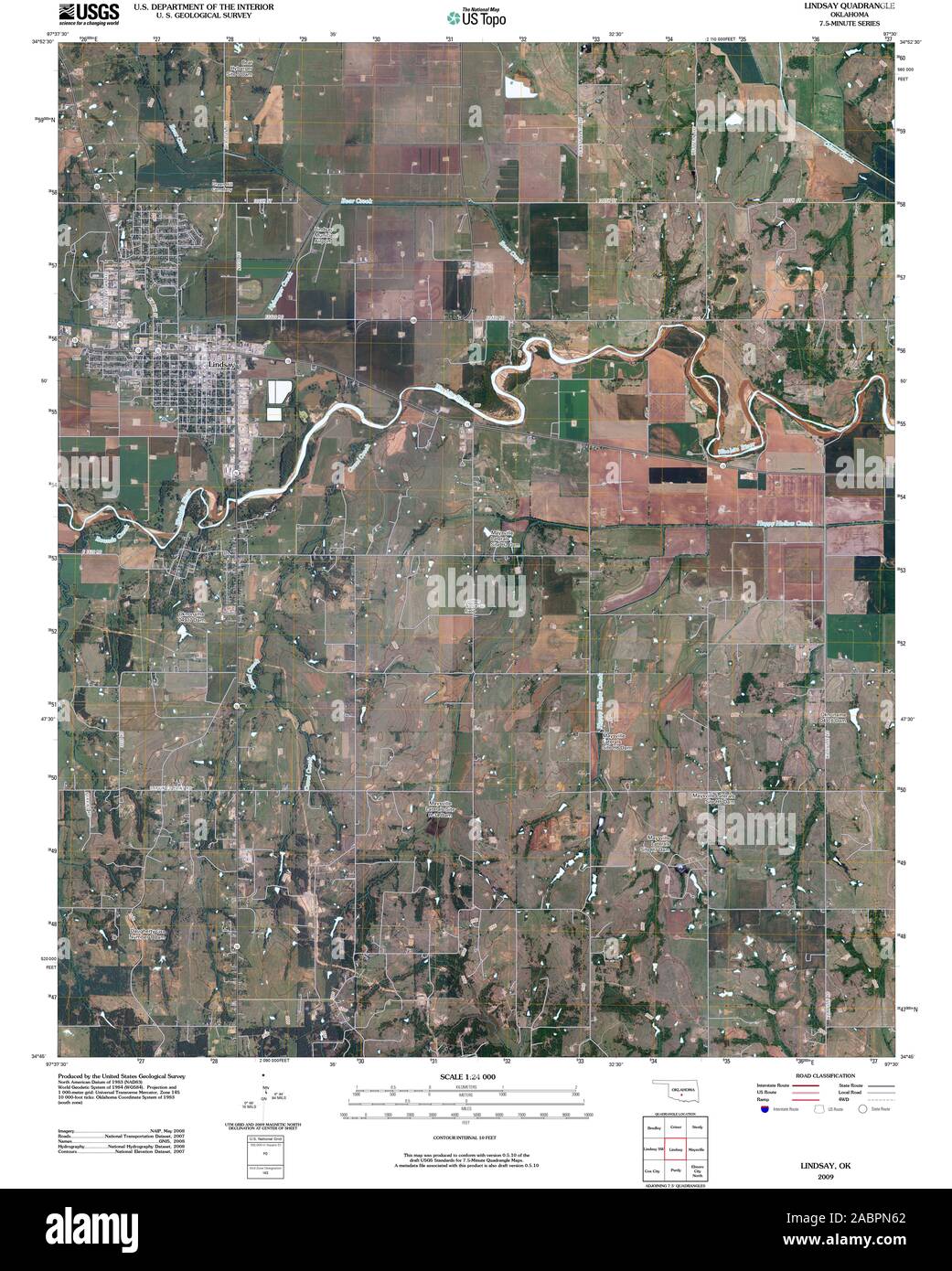 Lindsay oklahoma map Cut Out Stock Images & Pictures Alamy