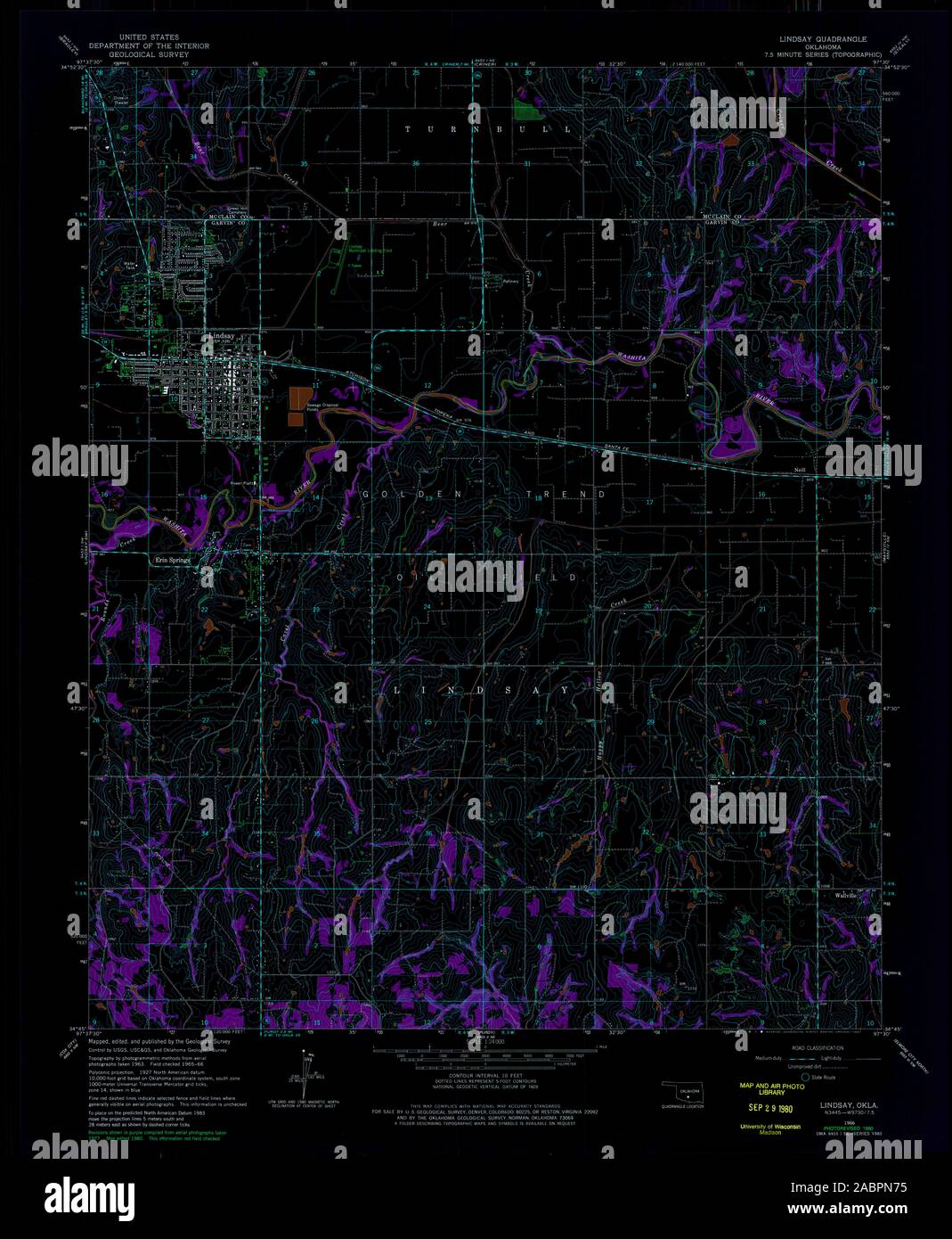 Lindsay oklahoma map hires stock photography and images Alamy