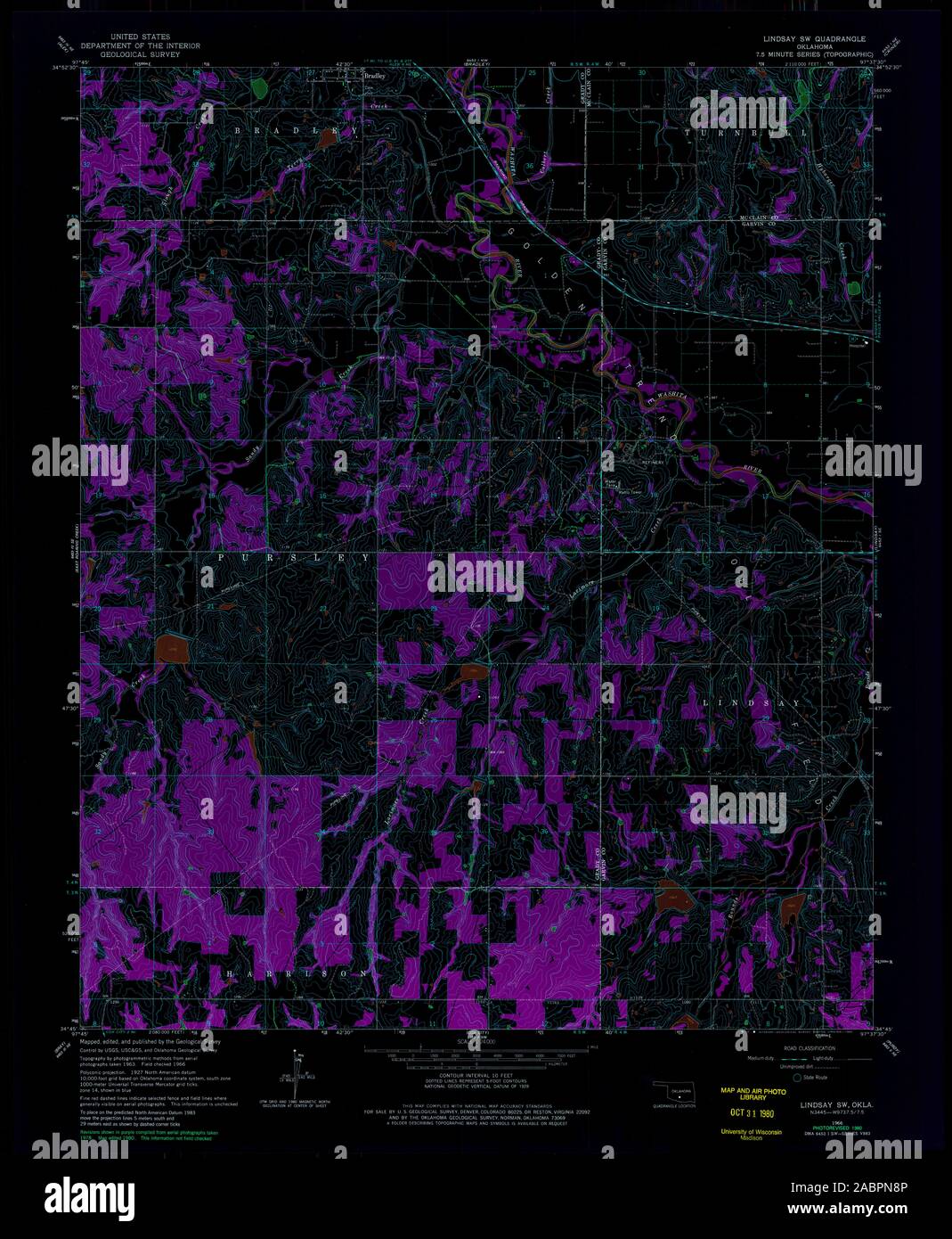 Lindsay oklahoma map hires stock photography and images Alamy