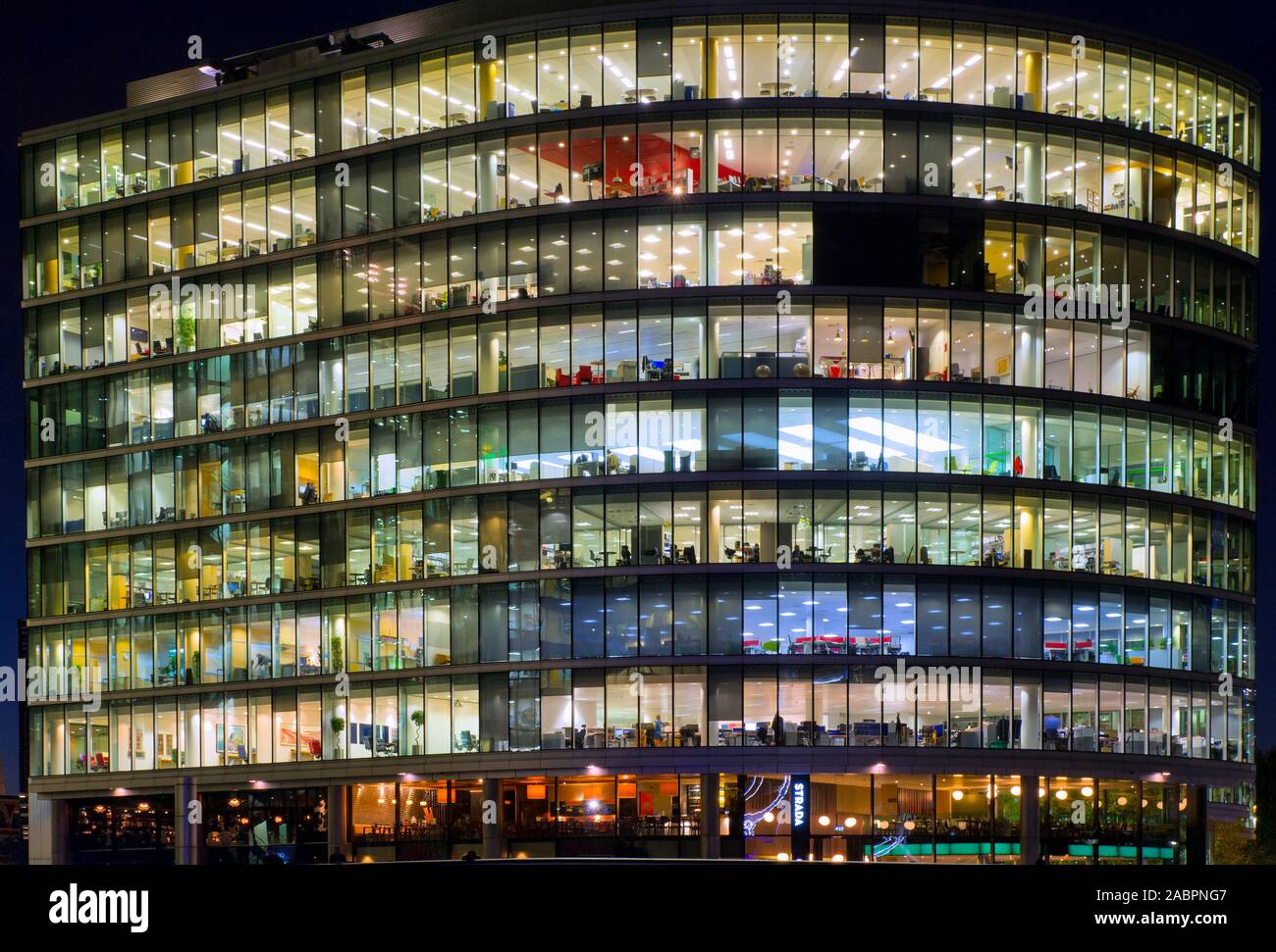 One of the many office buildings built along the River Thames - London. Stock Photo