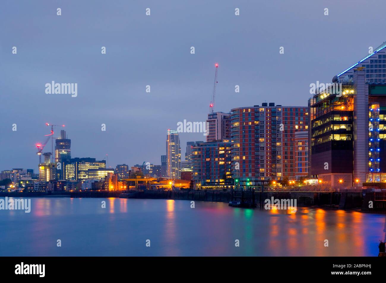 London's financial district viewed from Virginia Quay. Stock Photo