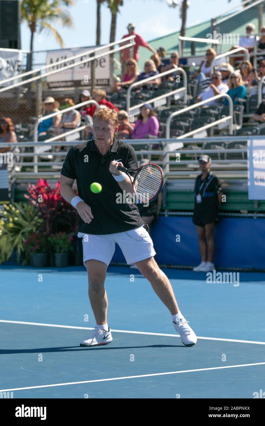 Kevin McKidd playing in the Chris Evert ProCelebrity Tennis Tournament