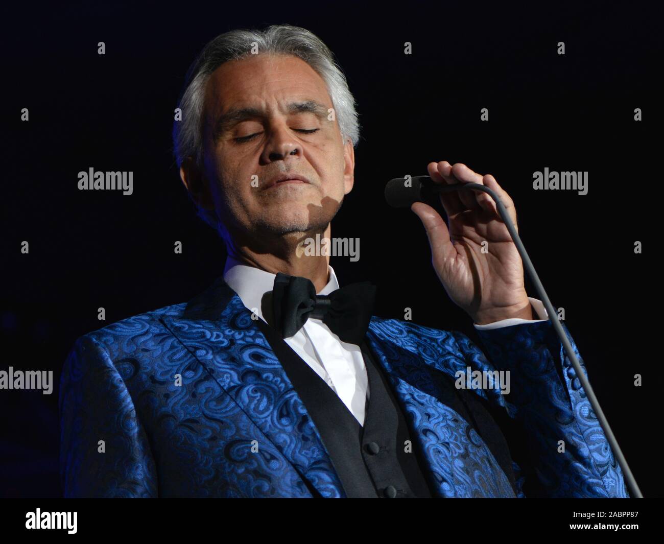 The Italian tenor and singer Andrea Bocelli at the Griminelli & Friends concert Stock Photo