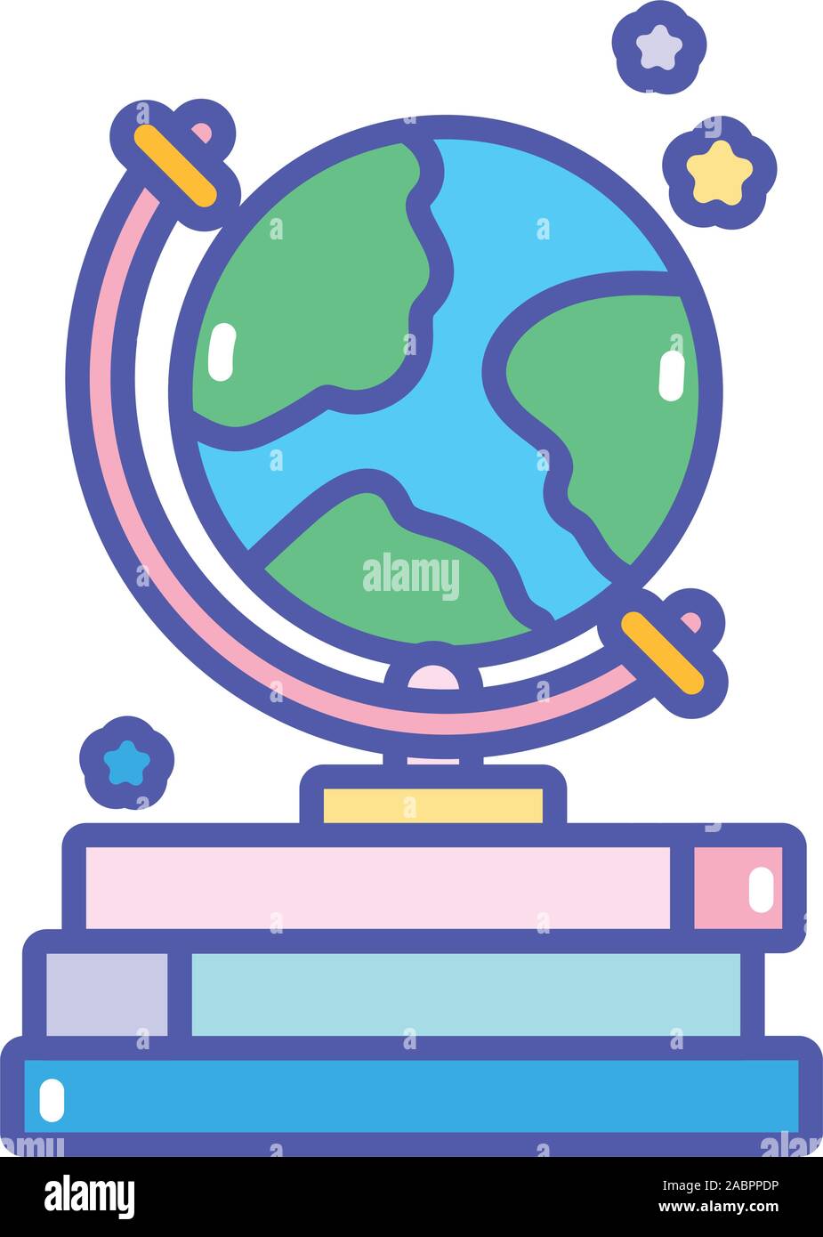 back to school globe geography books vector illustration Stock Vector ...
