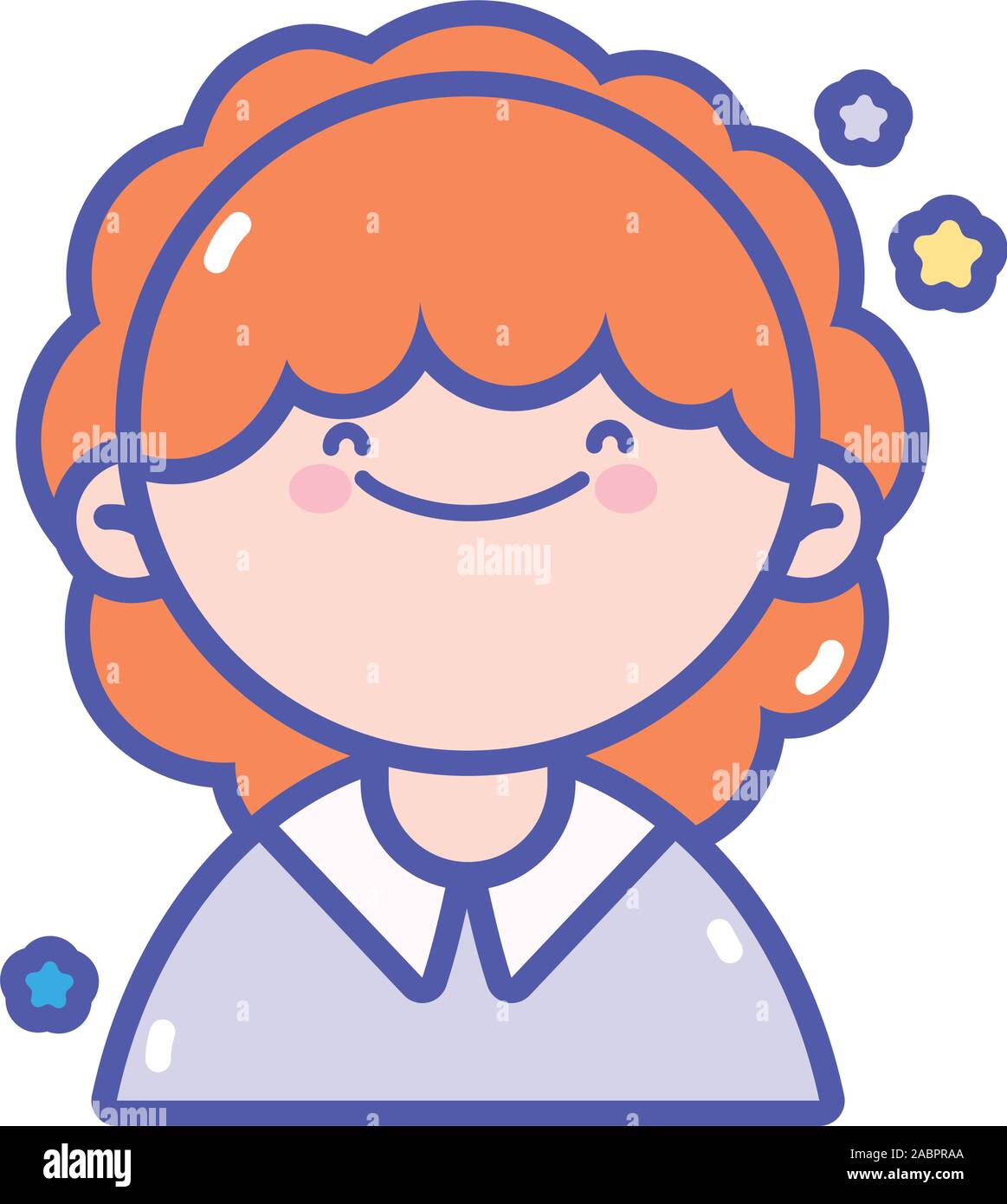 back to school little student girl portrait vector illustration Stock ...