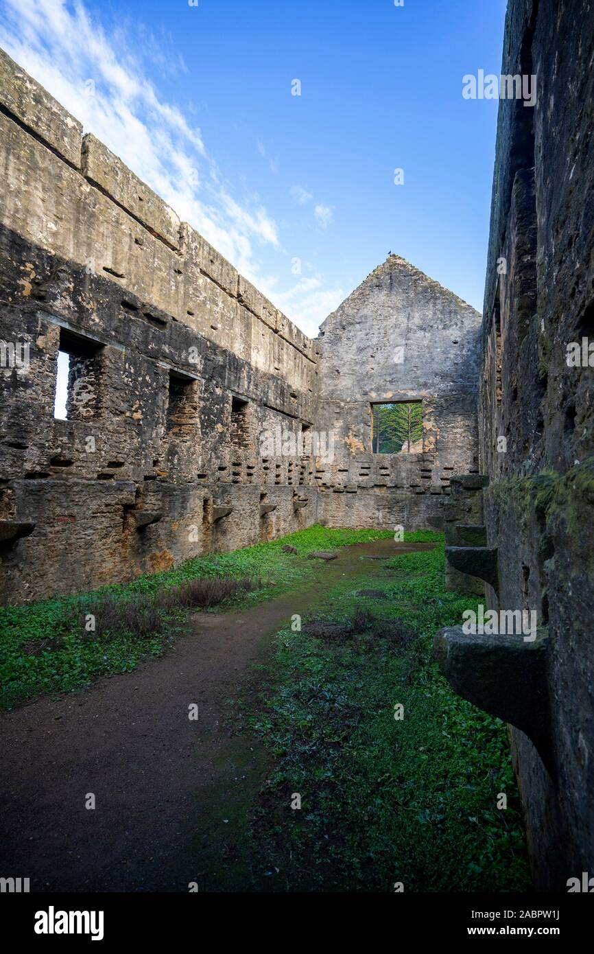 Ruins of the Crank Mill in Kingston and Arthur’s Vale Historic Area, built as a store in 1827 then for two years became a barracks for soldiers and fa Stock Photo