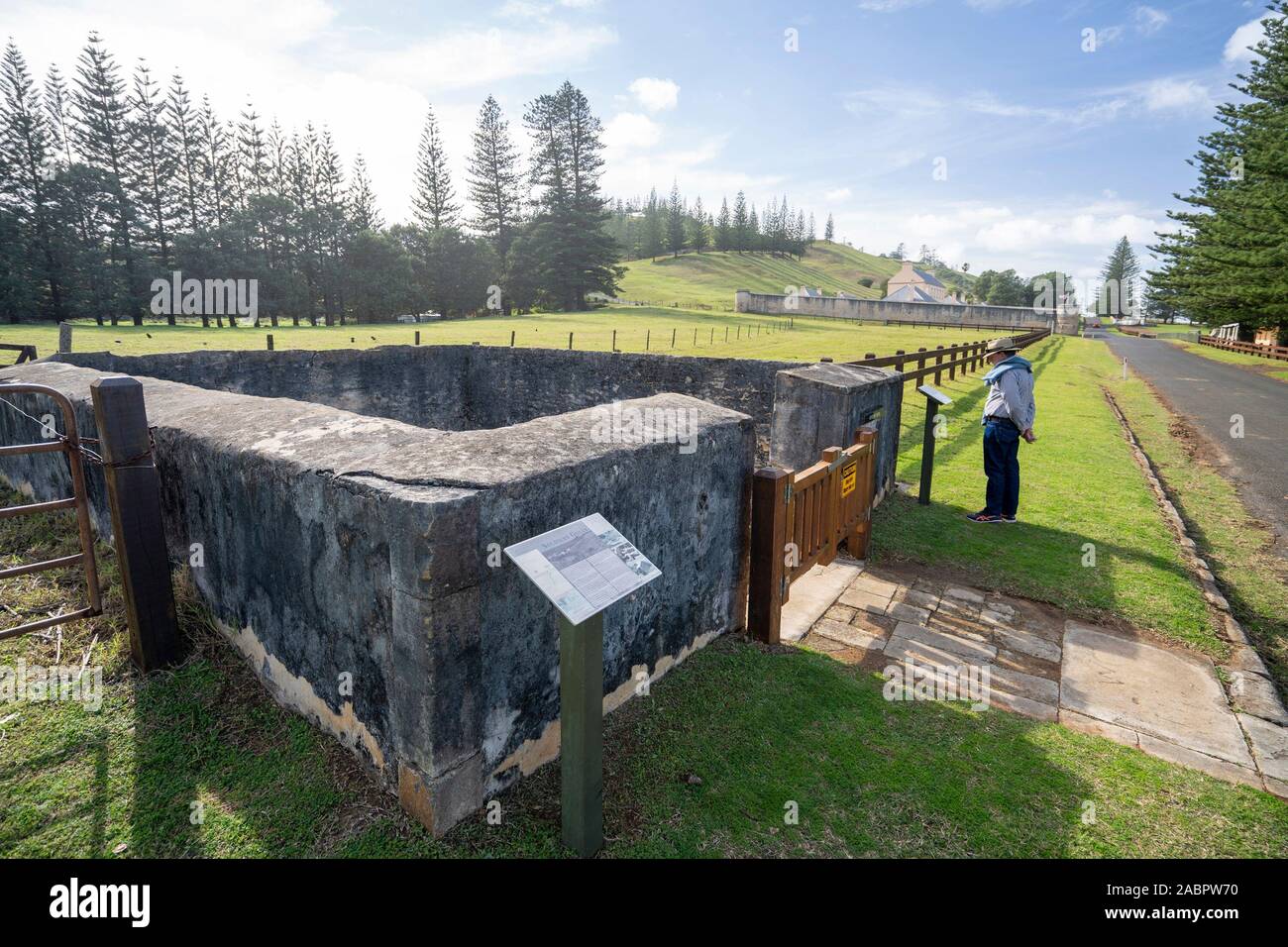 Officers’ Baths in the Kingston and Arthur’s Vale Historic Area, one of the eleven sites making up the Australian Convict Sites World Heritage Propert Stock Photo