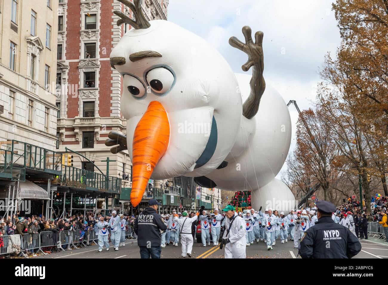 New York, NY November 28, 2019 Olaf of Frozen II by Disney giant
