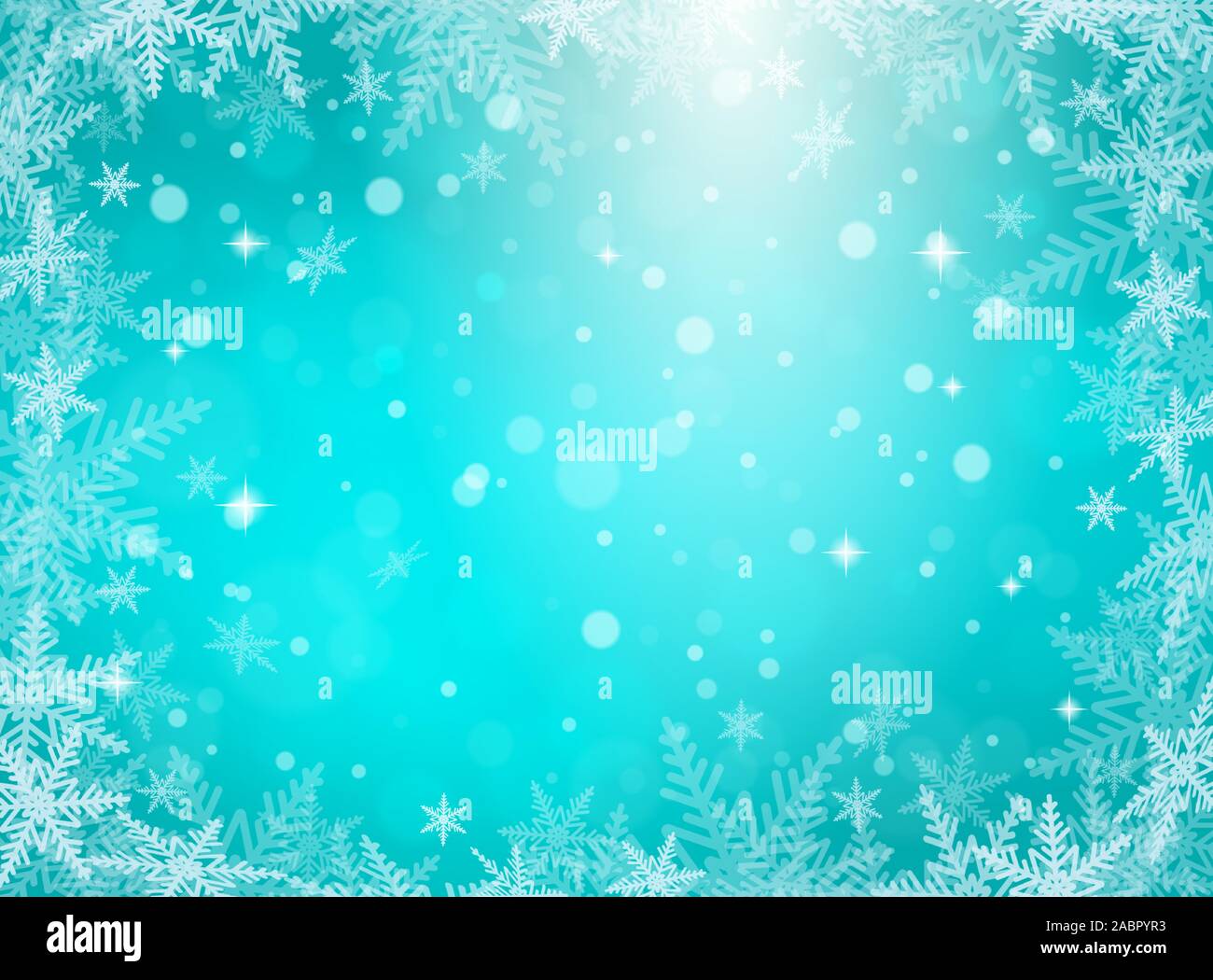 Christmas snowflakes on blue background. Vector illustration. Stock Vector