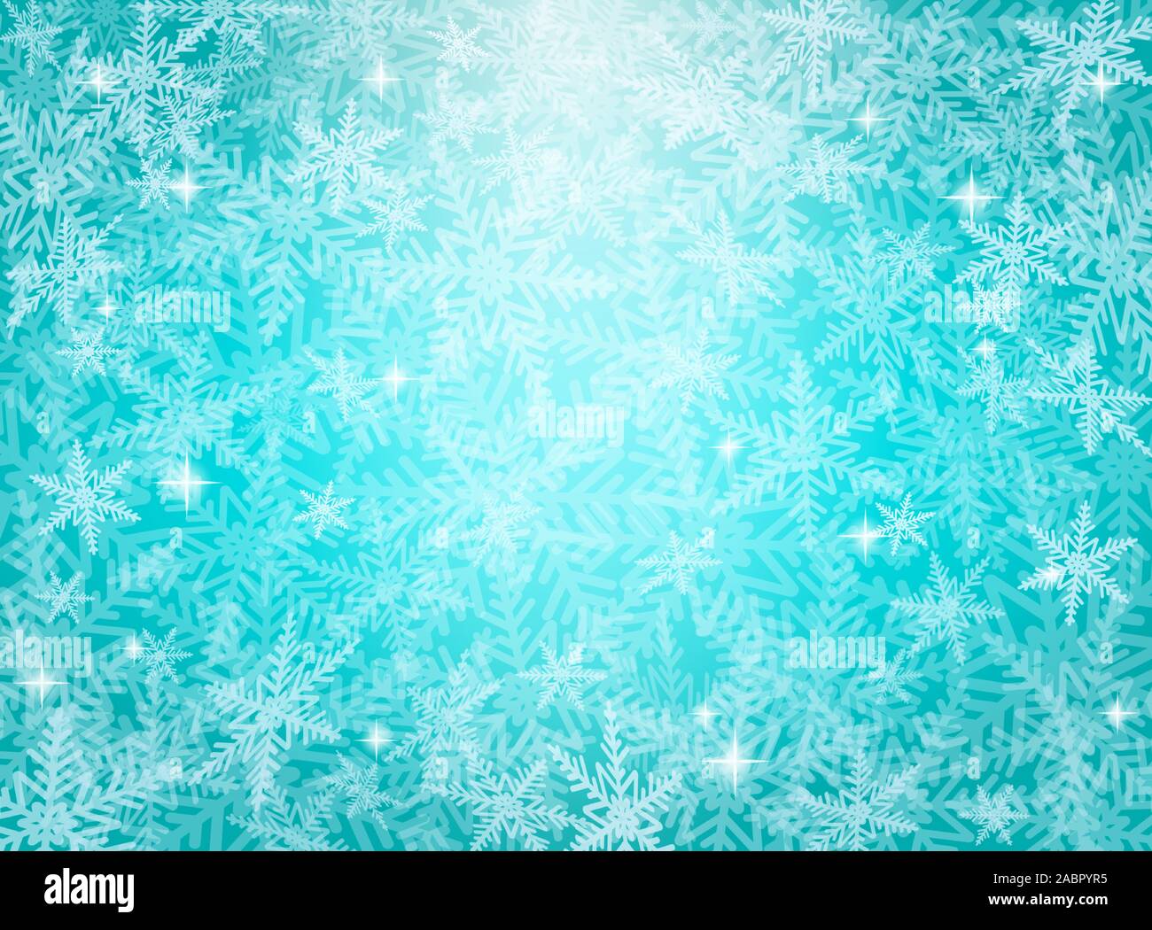 Christmas snowflakes on blue background. Vector illustration. Stock Vector