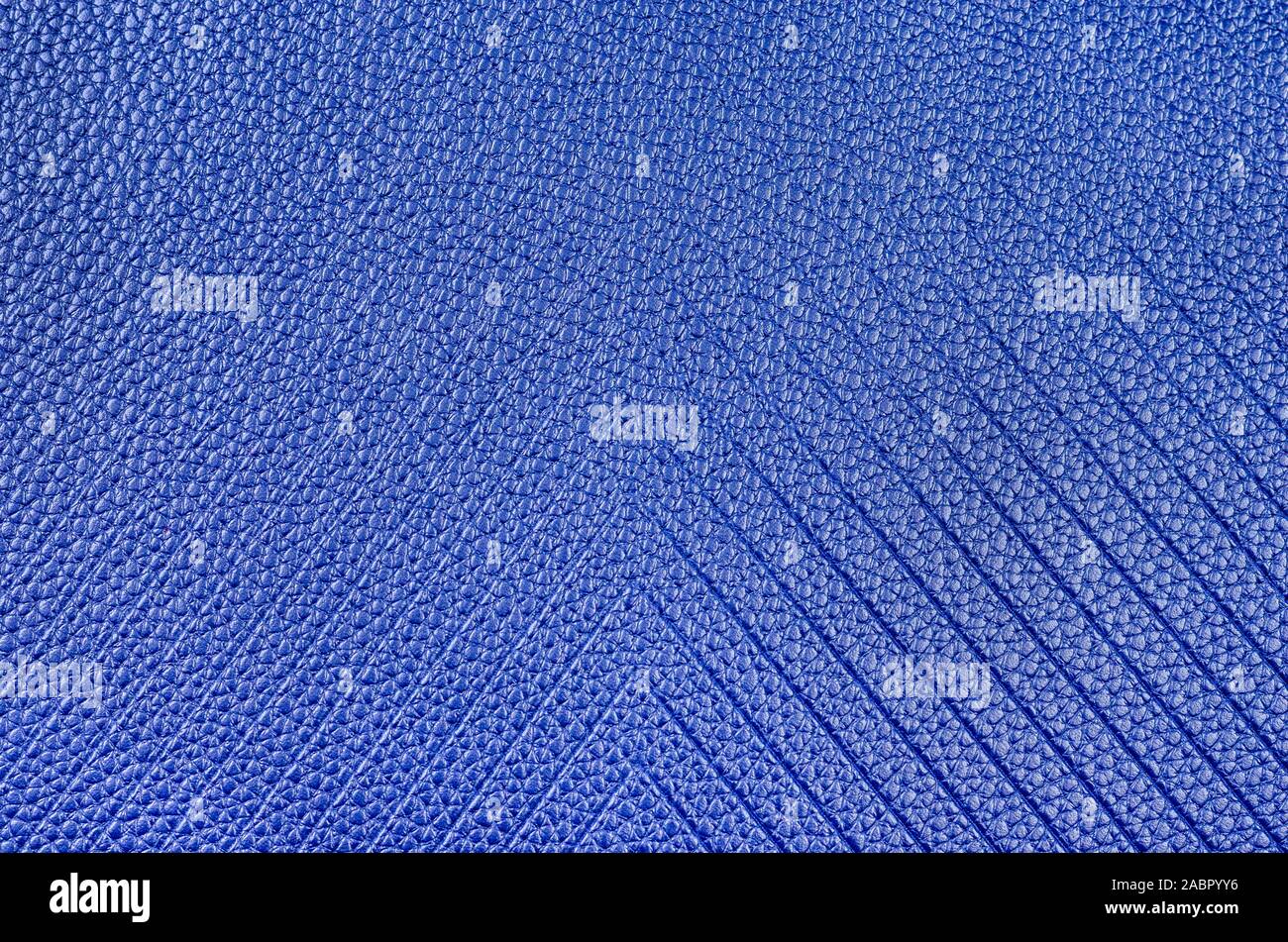Blue natural leather texture close-up . Top view , copy space . Stock Photo