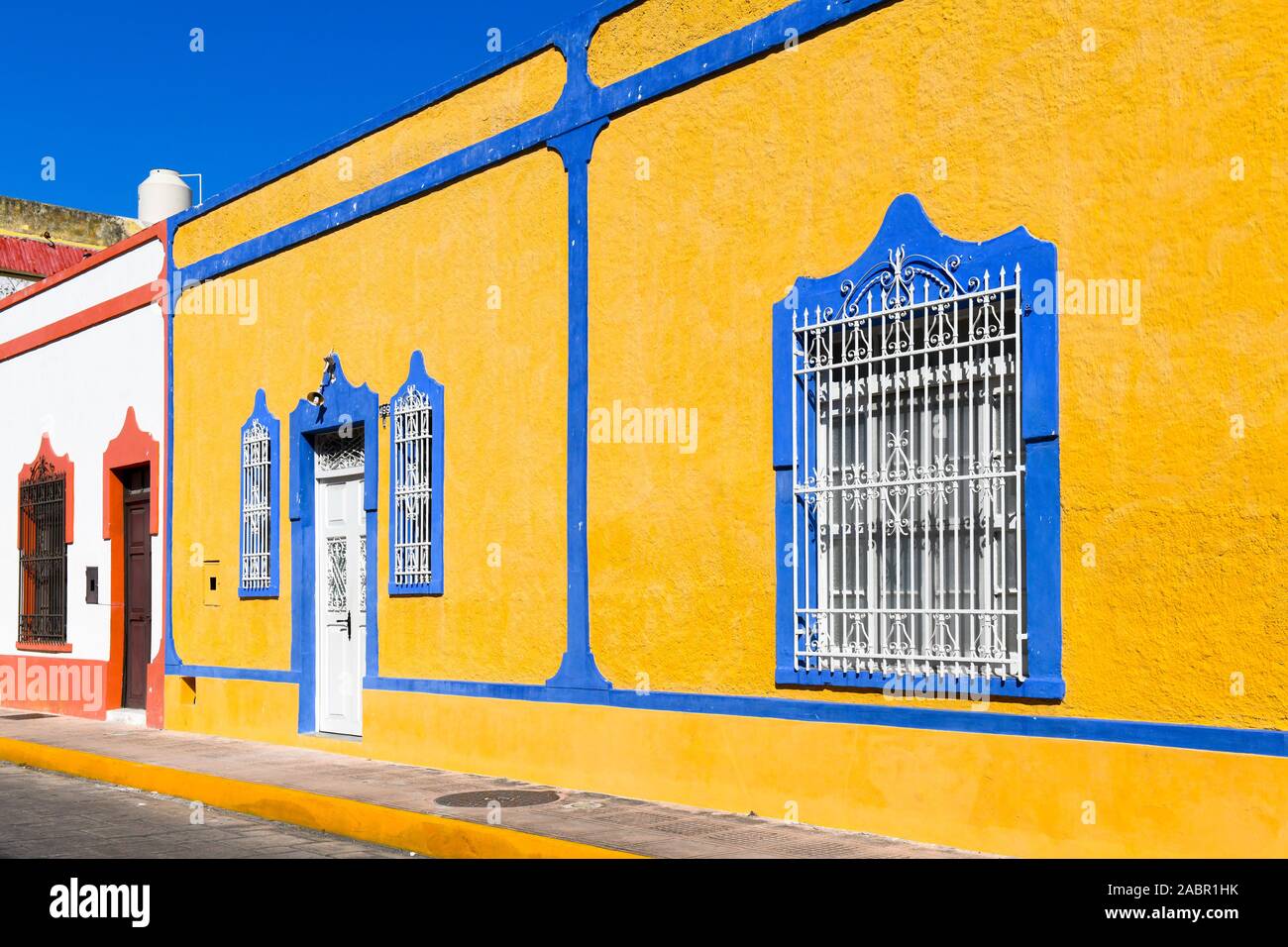 Colonial style architecture, Merida City Center, Mexico Stock Photo