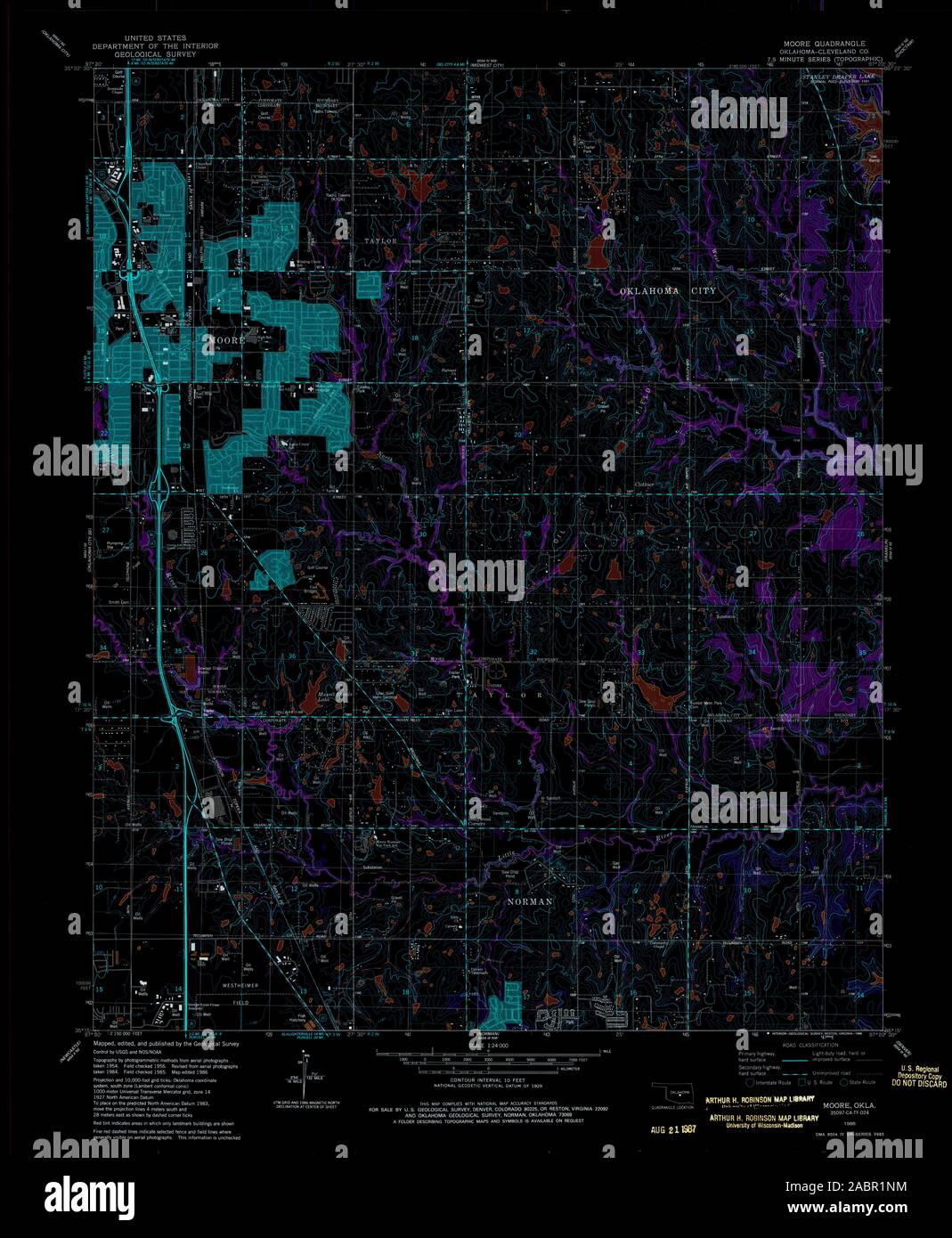 Map of moore oklahoma hi-res stock photography and images - Alamy