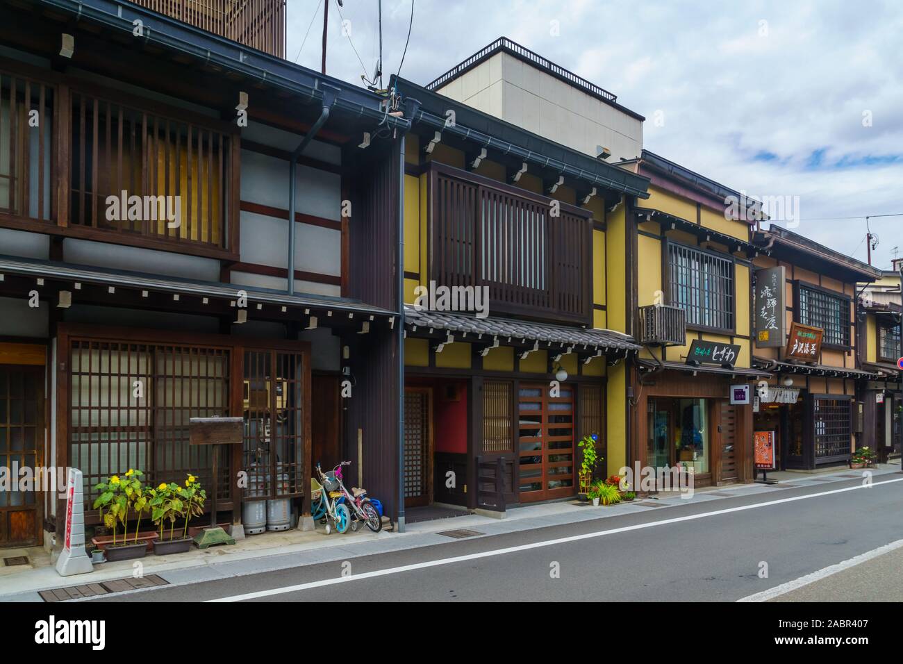 Takayama, Japan October 2, 2019 View of traditional Japanese houses