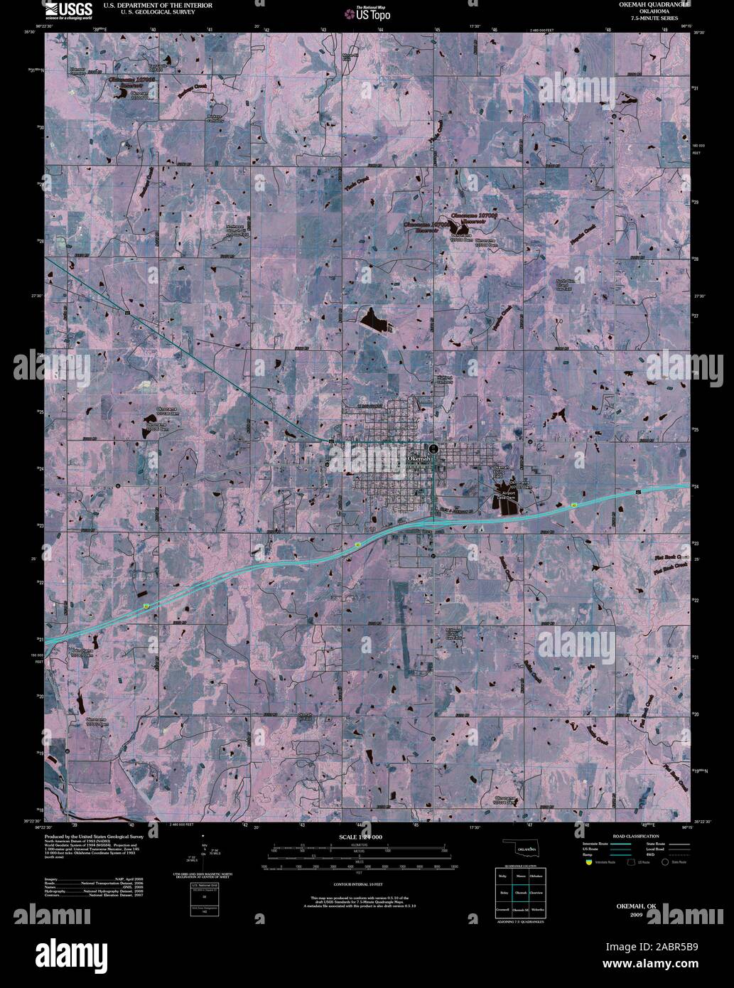 Map of okemah oklahoma hires stock photography and images Alamy