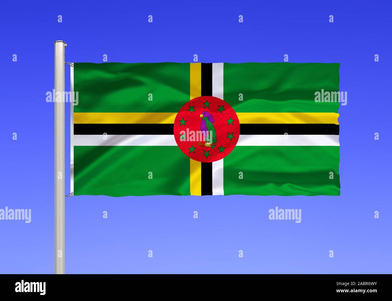 Flagge Von Dominica Inselstaat Kleine Antillen Oestliche Karibik Stock Photo Alamy