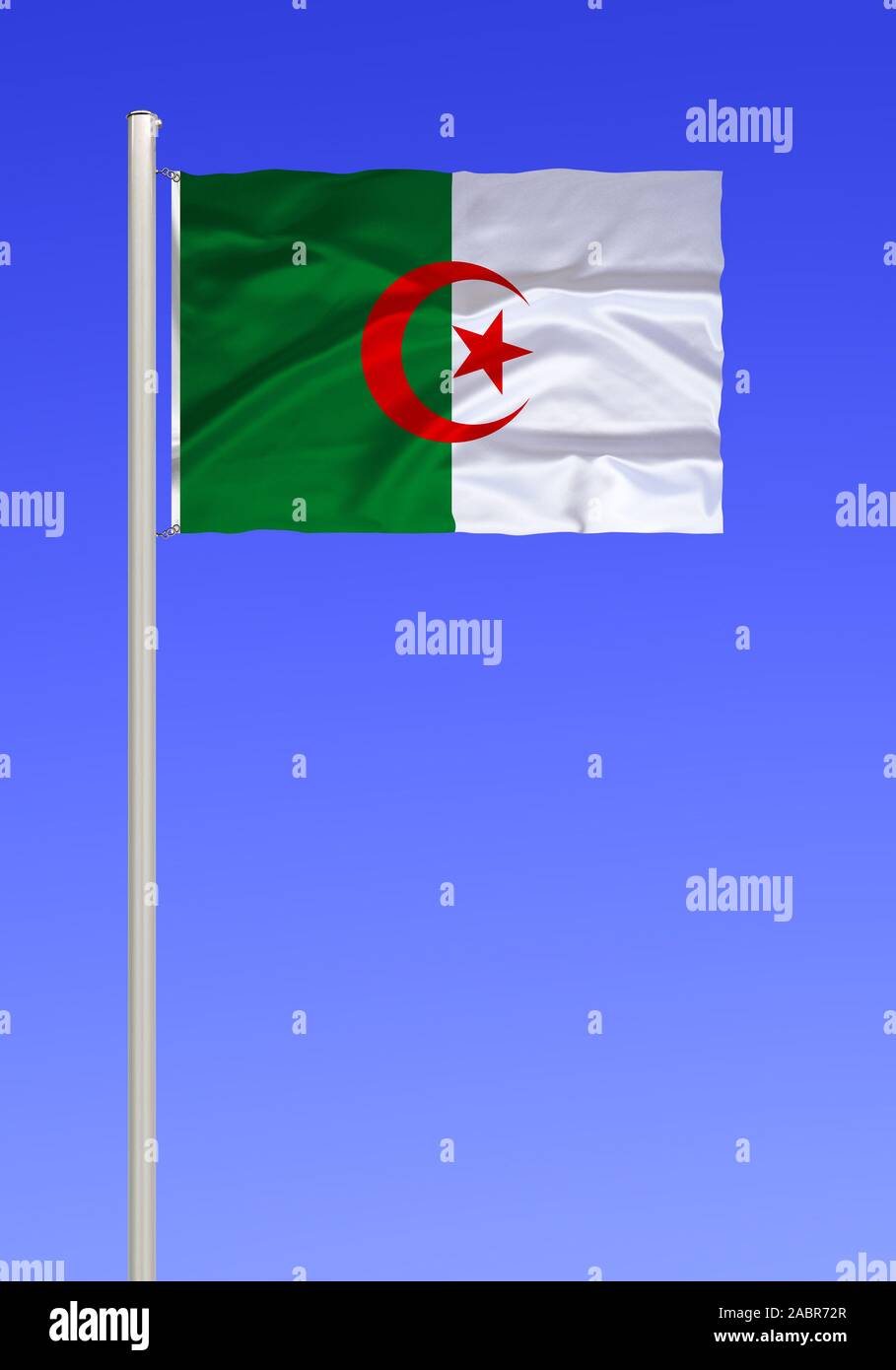 Flagge von Algerien, Nordafrika, Stock Photo